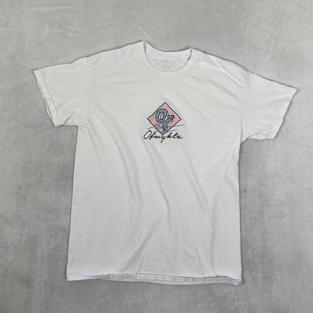 Odd Future T-Shirt Mens Medium White Embroidered OFWGKTA Hip Hop Streetwear